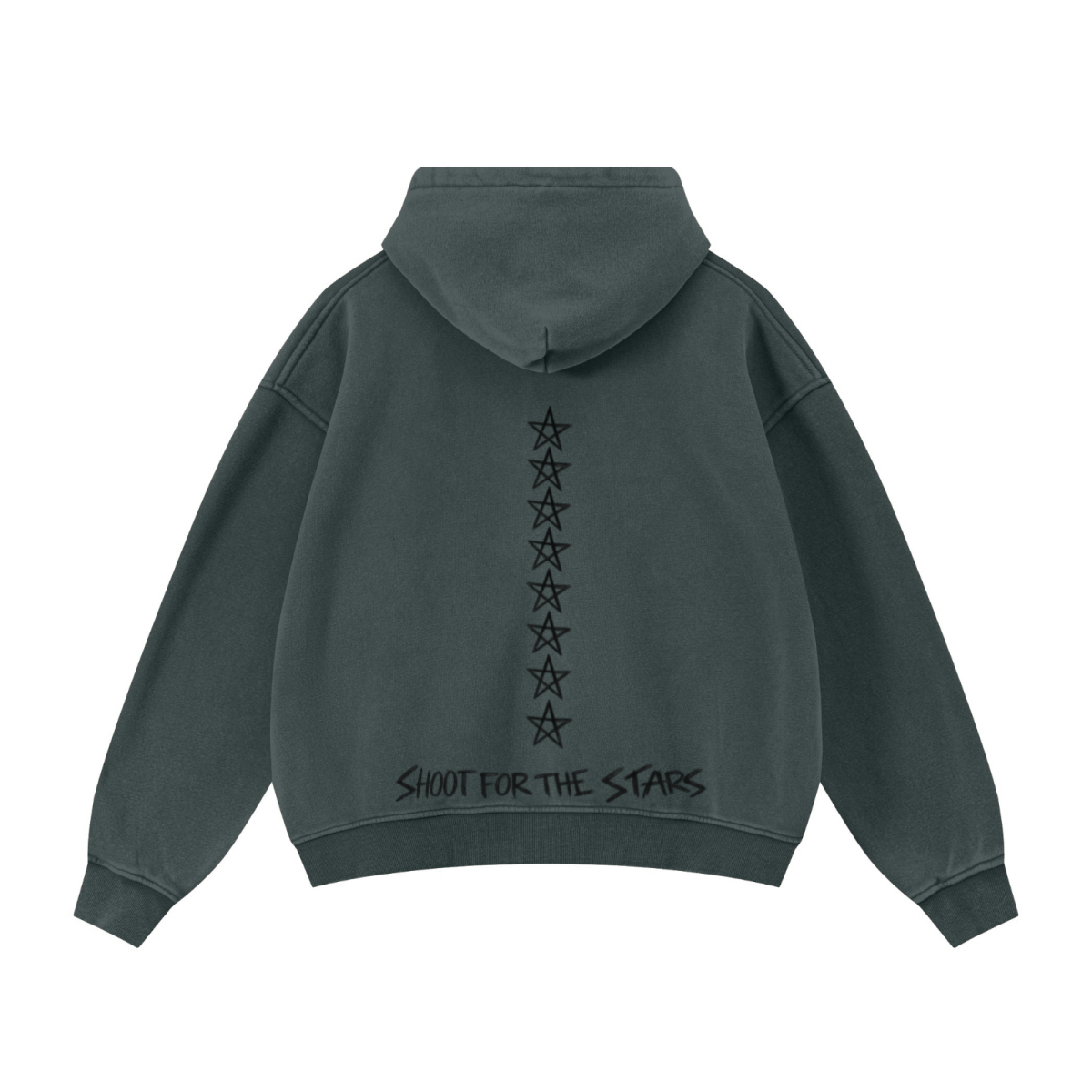 400GSM Unisex Vintage-Wash Boxy-Fit Zip-Up Hoodie Vintage Moss Green