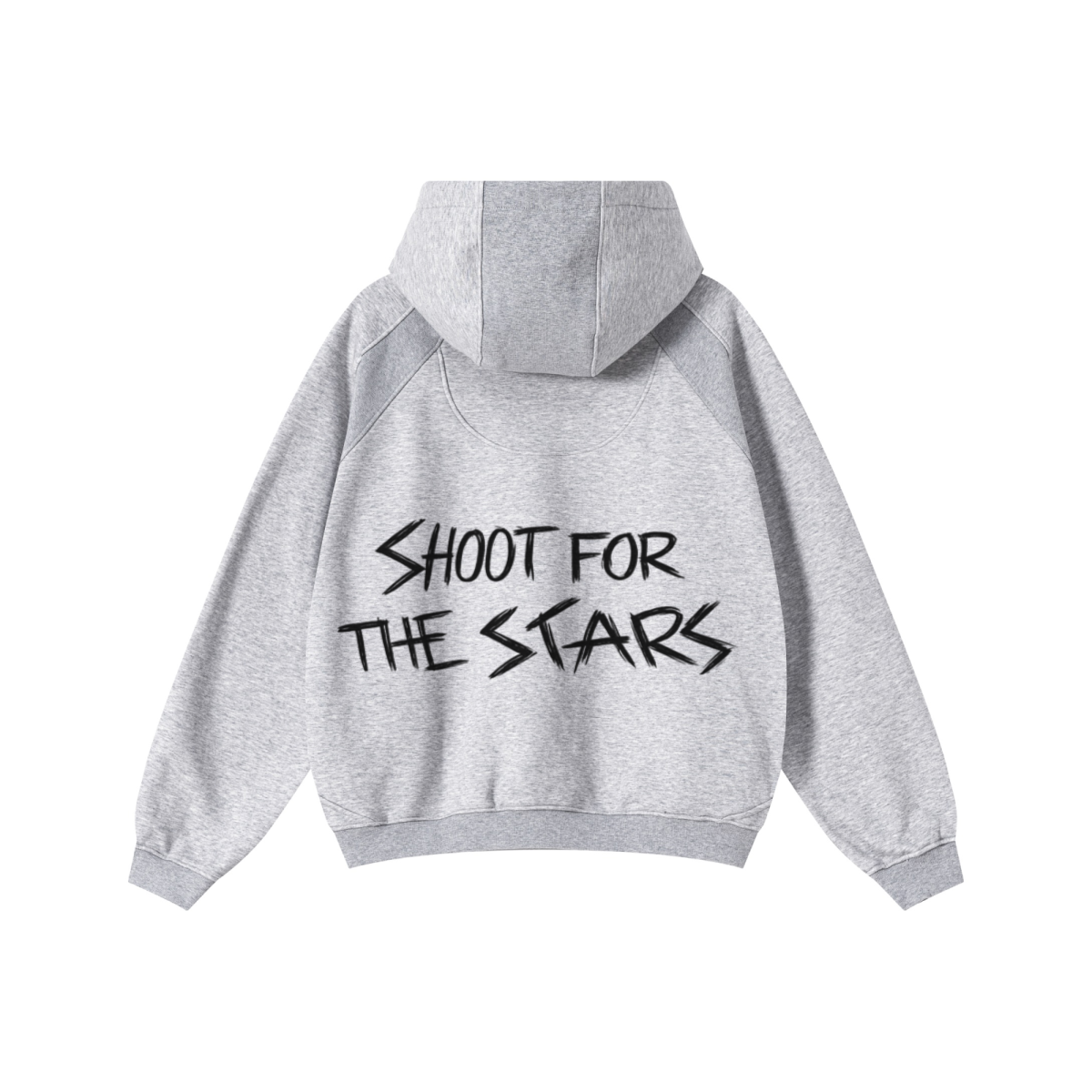 340GSM Men’s Trendy Fleece Structured Panel Hoodie Heathered Grey