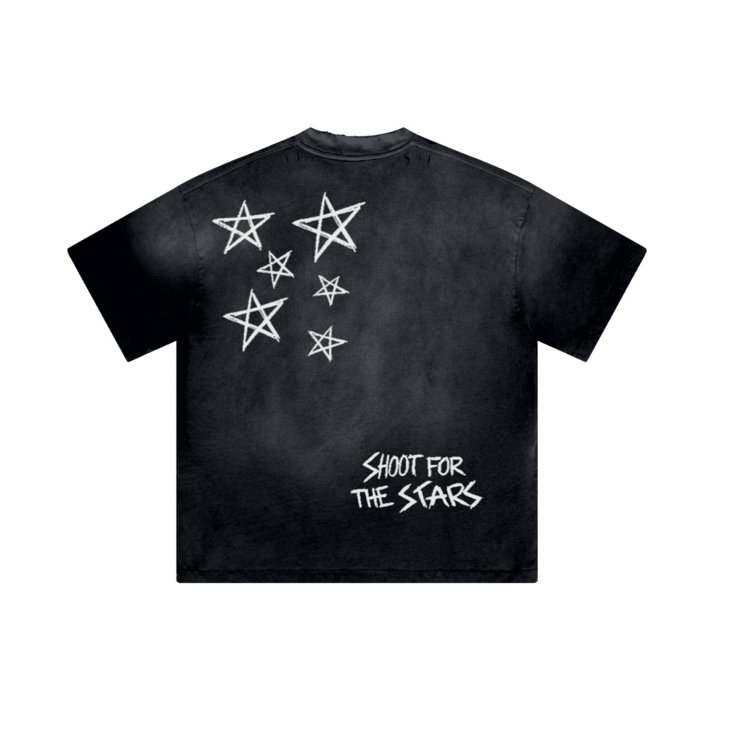 250GSM Men's Boxy Tie-Dyed T-Shirt Dark Gray