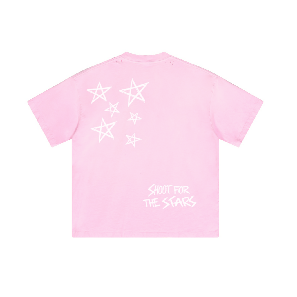 250GSM Men's Boxy Tie-Dyed T-Shirt Pink
