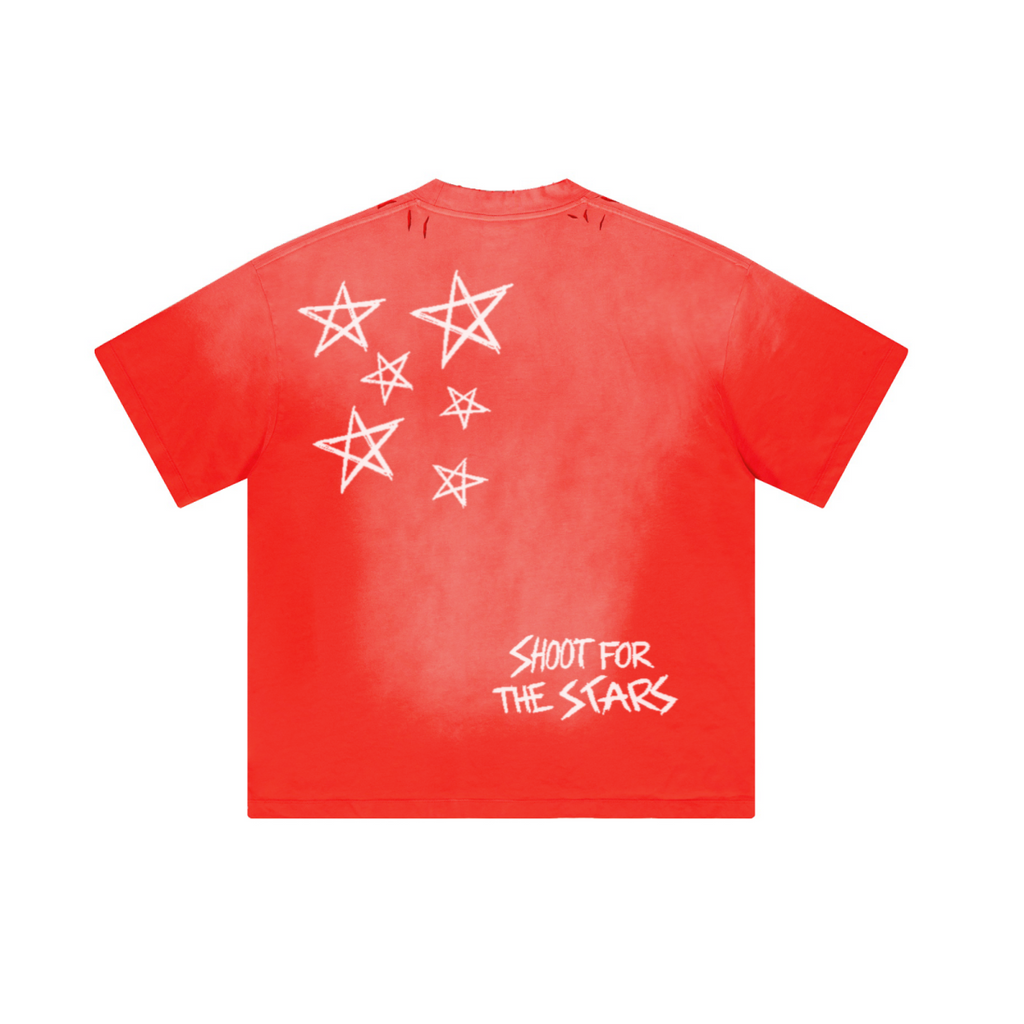 250GSM Men's Boxy Tie-Dyed T-Shirt Red