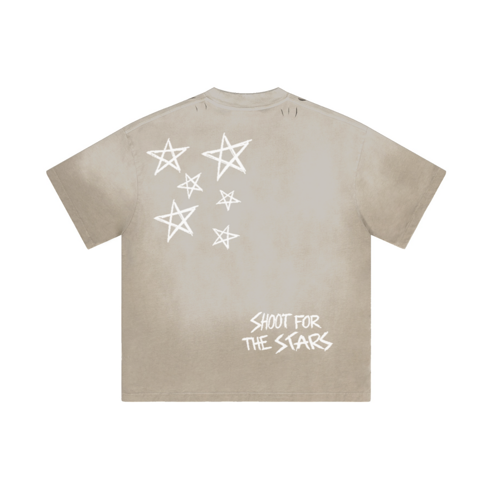 250GSM Men's Boxy Tie-Dyed T-Shirt Light Gray