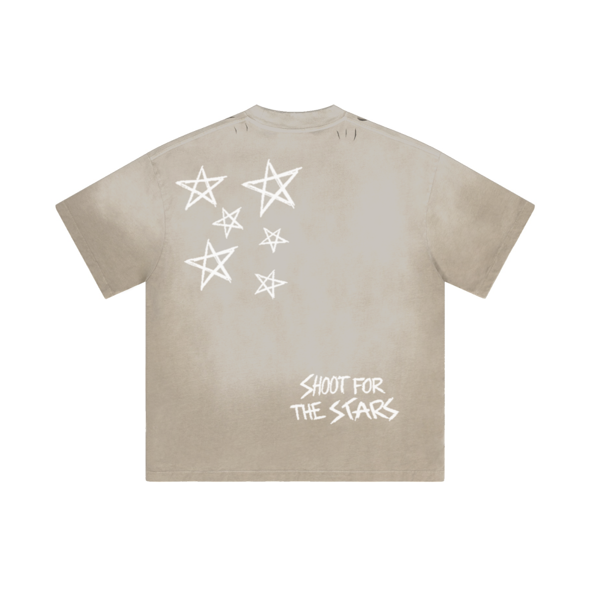 250GSM Men's Boxy Tie-Dyed T-Shirt Light Gray