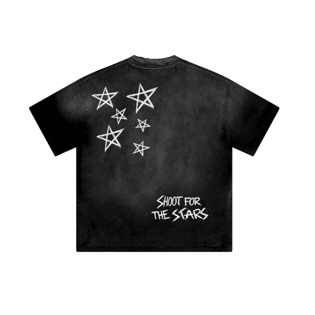 250GSM Men's Boxy Tie-Dyed T-Shirt  Black