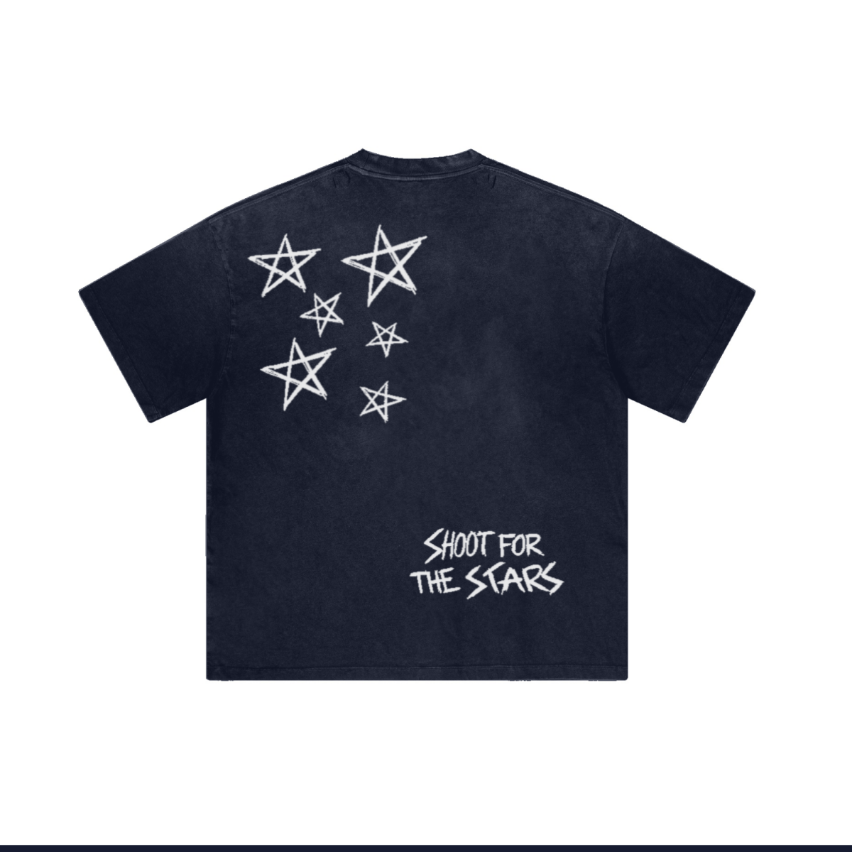 250GSM Men's Boxy Tie-Dyed T-Shirt Navy Blue