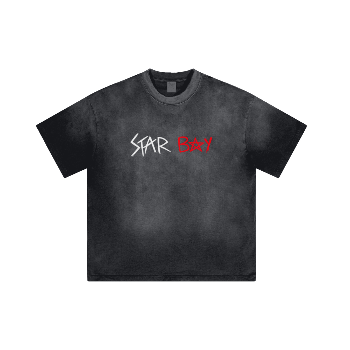 250GSM Men's Boxy Tie-Dyed T-Shirt Dark Gray
