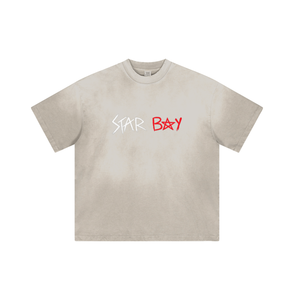 250GSM Men's Boxy Tie-Dyed T-Shirt Light Gray