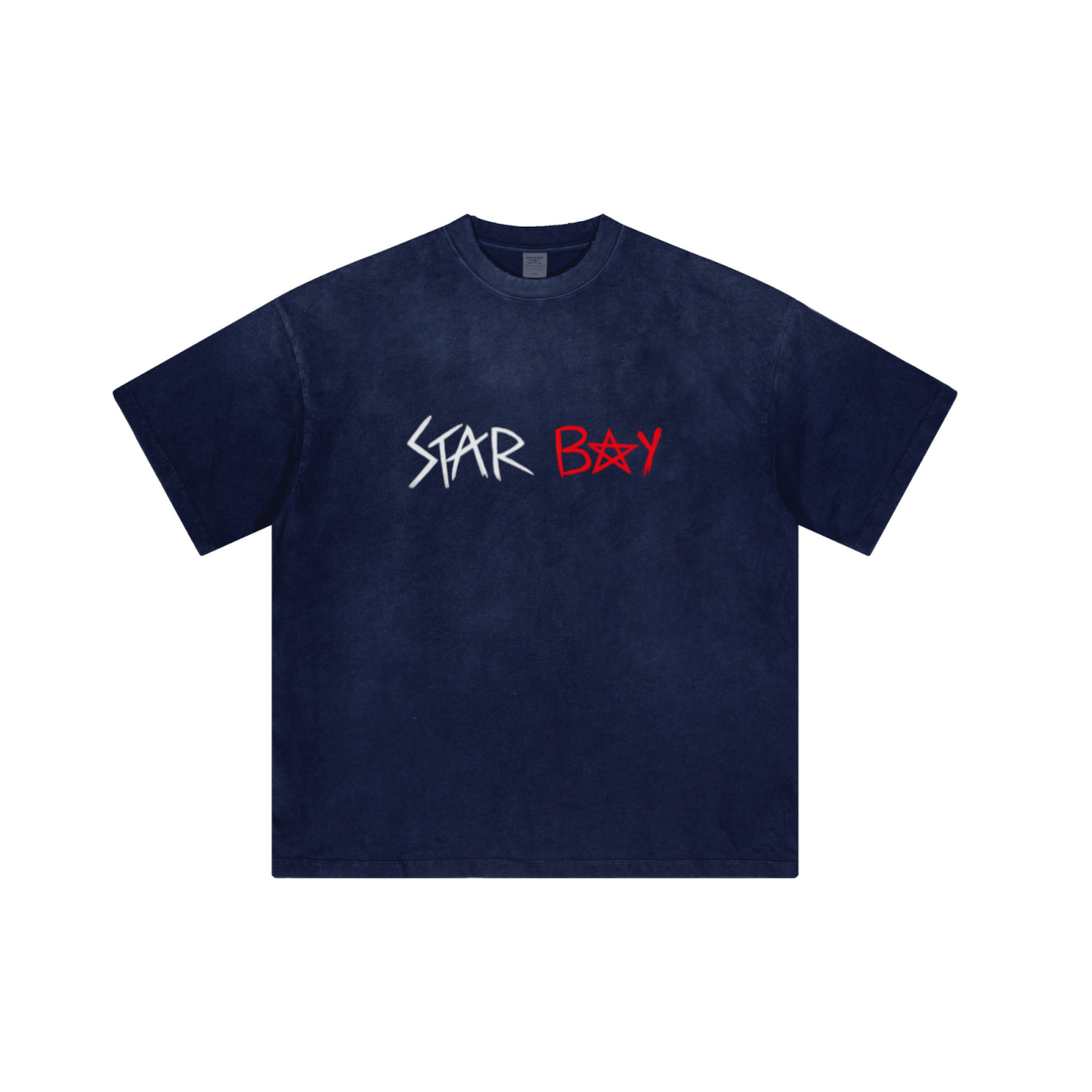 250GSM Men's Boxy Tie-Dyed T-Shirt Navy Blue
